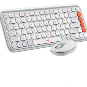 Kit Teclado Mouse Logitech POP ICON Blanco Wireless