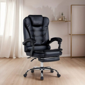 Silla Oficina Netmak NM-CONFORT Negra cuerina/apoya pies