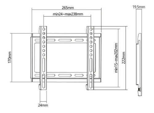 Soporte para TV Fijo de 23 a 43" 35Kg One Box OB-F24 - Imagen 3