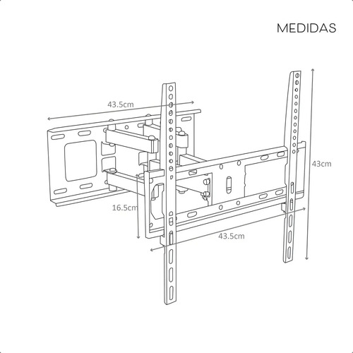 Soporte reforzado para TV 23 a 75" Netmak NM-ST13 45Kgs - Imagen 4