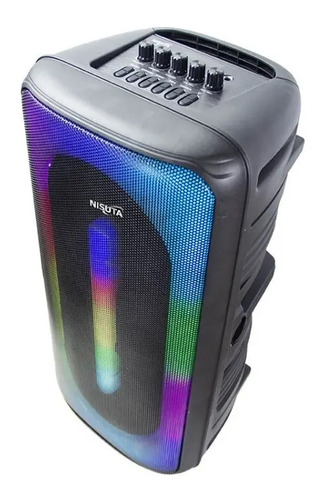 Parlante amplificado BT RGB 2x8" Nisuta NS-PA88B Microfono 300w - Imagen 3