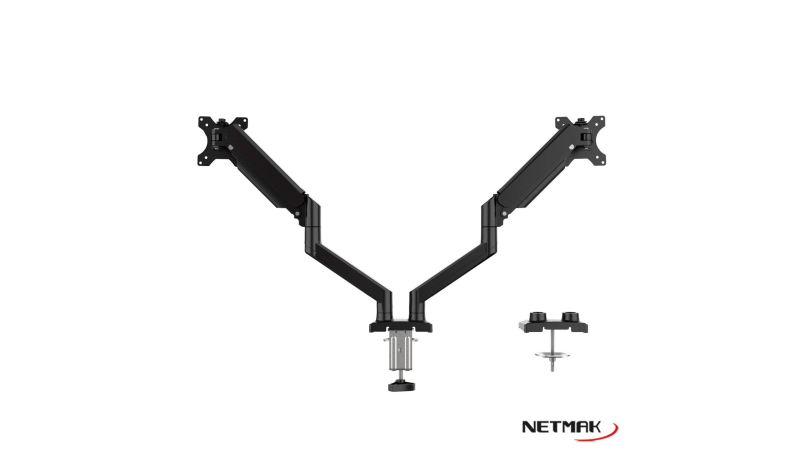 Soporte para monitor doble brazo hidraulico 10-30" 20kg Netmak NM-ST33 - Imagen 2