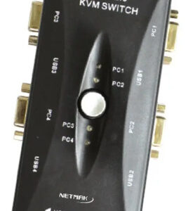 Switch KVM 4 puertos USB y VGA Netmak NM-KVM4