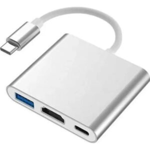 Adaptador 3en1 USB C Macho a USB C + HDMI + USB Netmak NM-TYPE