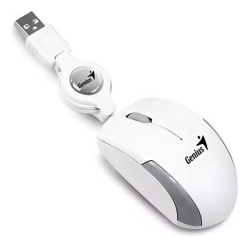 Mouse Genius Micro Traveler Retractil USB Blanco