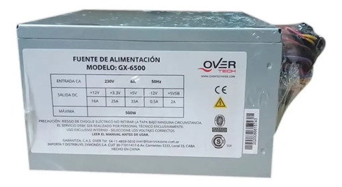 Fuente alimentacion Overtech GX-6500 500W