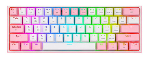 Teclado Mecanico Redragon K616 Fizz Pro Blanco/Rosa K616-RGB WP-SP