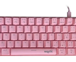 Teclado Mecanico RGB de 61 teclas Nisuta NS-KBGZ61P Rosado
