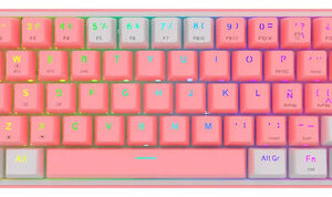 Teclado Mecanico Redragon K616 Fizz Pro Rosa/Blanco K616-RGB PW-SP